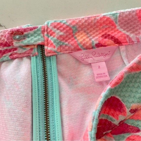 NWOT Lilly Pulitzer Poolside Blue Love Birds Knit Floral Print Alycia Shorts - Picture 5 of 12